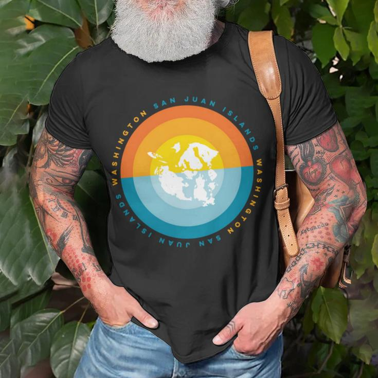 San Juan Islands Washington Sunset Graphic Unisex T-Shirt Gifts for Old Men