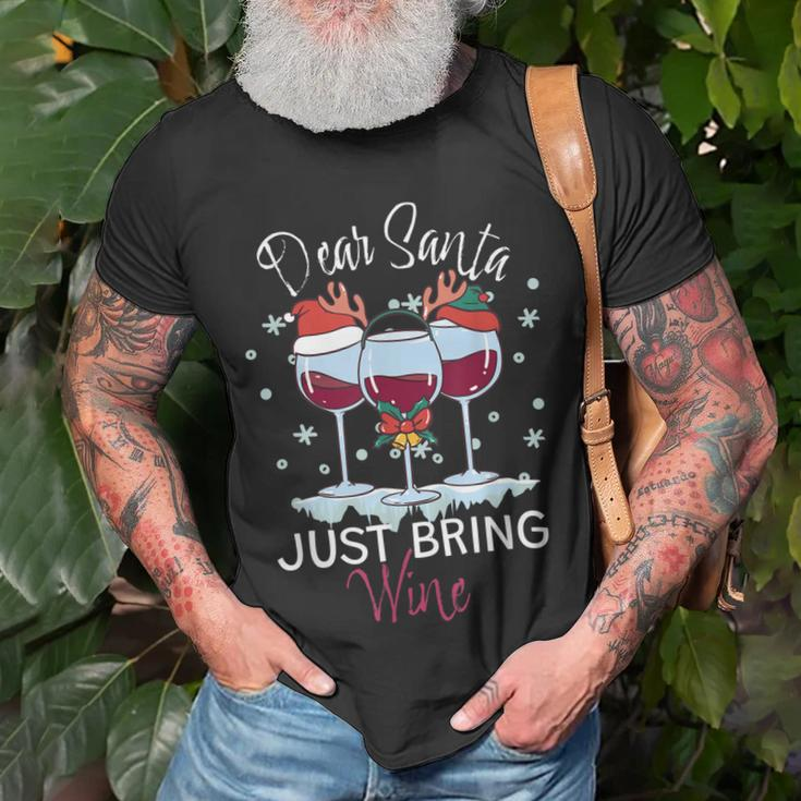 Santa Bring Einfach Wein T-Shirt Geschenke für alte Männer