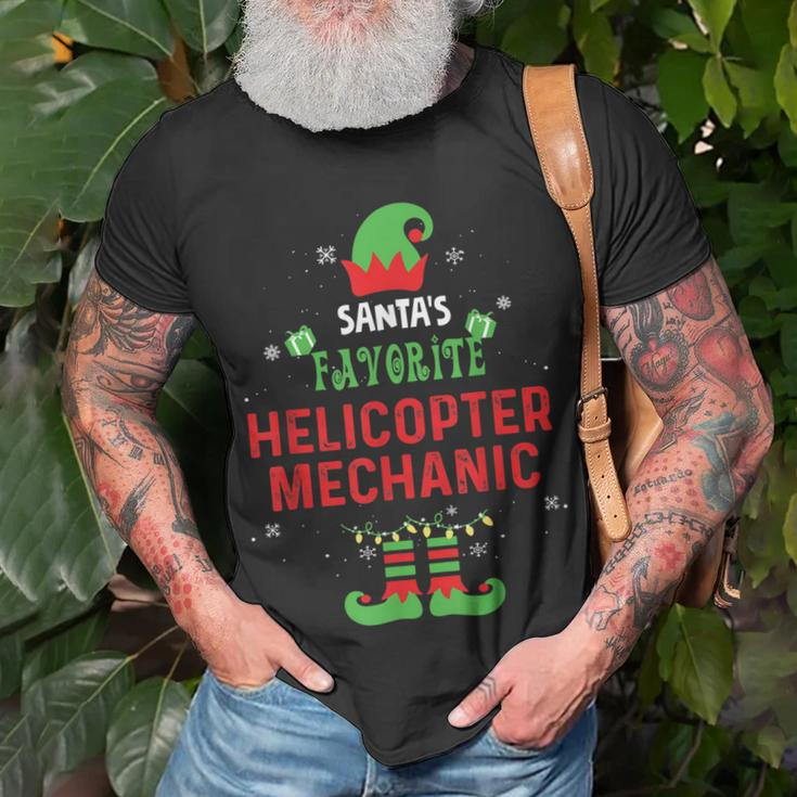 Santas Favorite Helicopter Mechanic Christmas Xmas Gift Unisex T-Shirt Gifts for Old Men