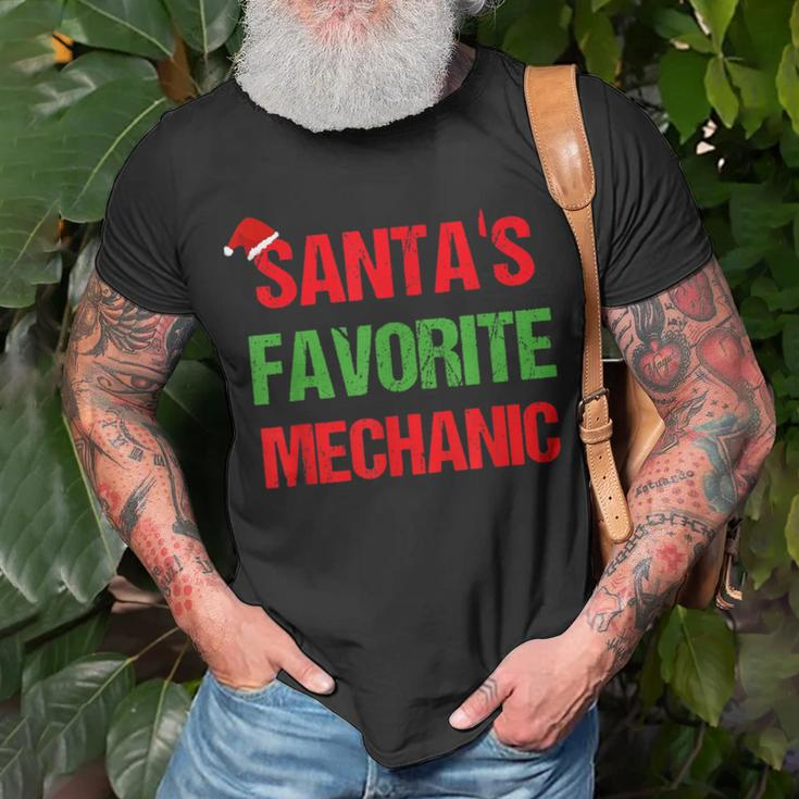 Santas Favorite Mechanic Funny Ugly Christmas Gift Unisex T-Shirt Gifts for Old Men