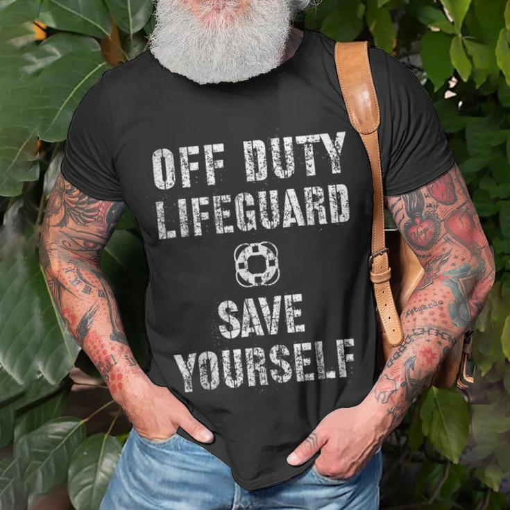 Save Yourself Lifeguard Swimming Pool Guard Off Duty Unisex T-Shirt Gifts for Old Men