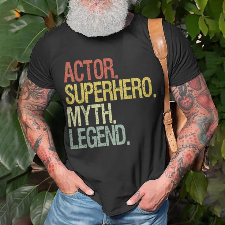 Schauspieler Superheld Mythos Legende Inspirierendes Zitat Schwarzes T-Shirt Geschenke für alte Männer