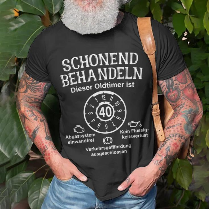 Schonend Behandeln Oldtimer Ist 40 Plakette 40 Geburtstag T-Shirt Geschenke für alte Männer