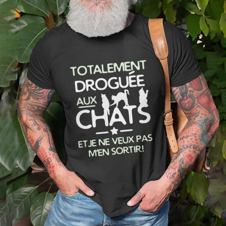 Schwarzes Katzenliebhaber T-Shirt Total Vernetzt, Lustiges Katzenmotiv Geschenke für alte Männer