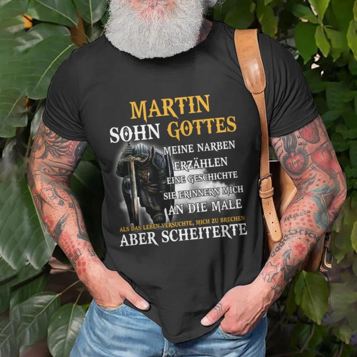 Schwarzes T-Shirt Martin Sohn Gottes - Meine Narben erzählen Geschichte Design Geschenke für alte Männer