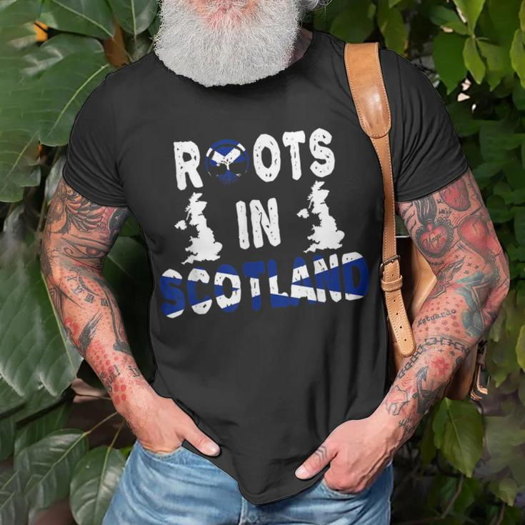 Scottish Blood Ancestry Family Tree Roots Scotland Map Flag T-shirt Gifts for Old Men