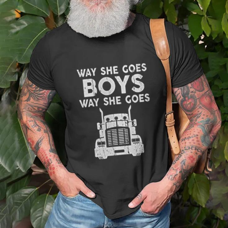 Way She Goes Boys Way She Goes Truck Trucker T-shirt Gifts for Old Men