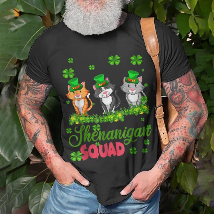 Shenanigan Squad St Patricks Day Leprechaun Cat Lover T-shirt Gifts for Old Men