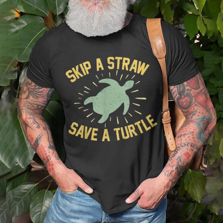 Skip A Straw Save A Turtle Reduce Reuse Recycle Earth Day T-Shirt Gifts for Old Men