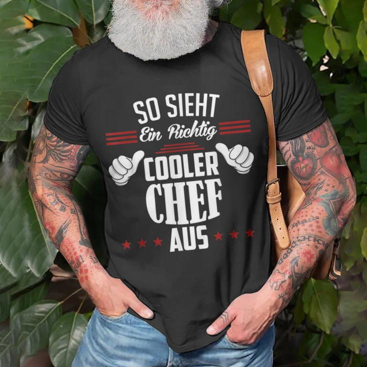 So Sieht Ein Richtig Cooler Chef Aus Arbeit Büro Chef T-Shirt Geschenke für alte Männer