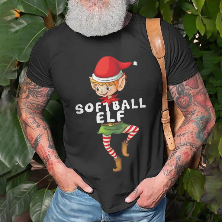 Softball Elf Kostüm Weihnachten Urlaub Passend Lustig T-Shirt Geschenke für alte Männer