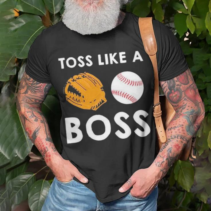 Softball Toss Like A Boss Sports Pitcher Team Ball Glove Cool Unisex T-Shirt Gifts for Old Men