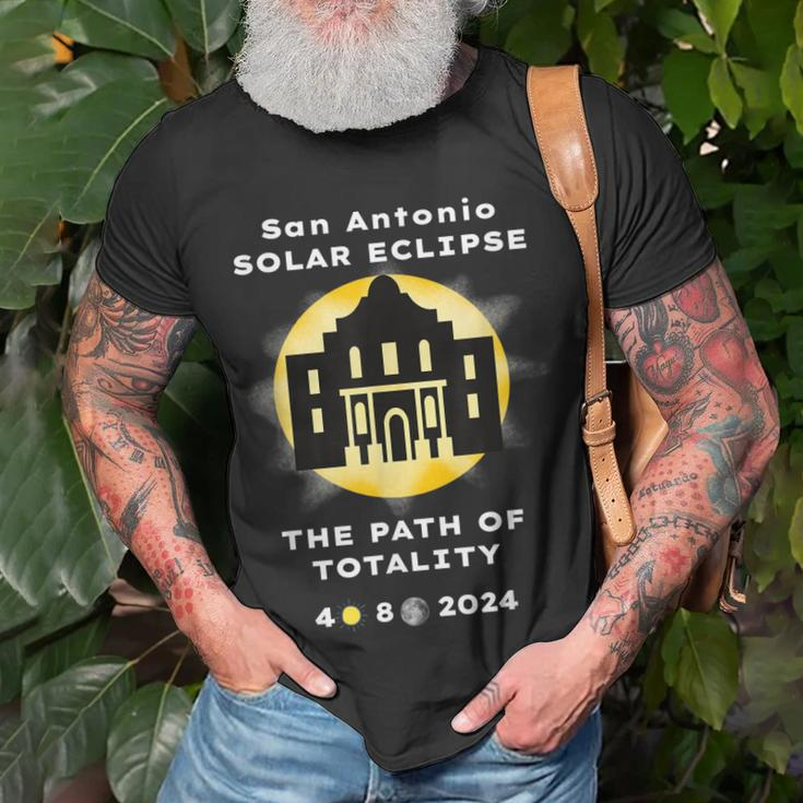 Solar Eclipse San Antonio 2024 The Path To Totality Alamo Unisex T-Shirt Gifts for Old Men