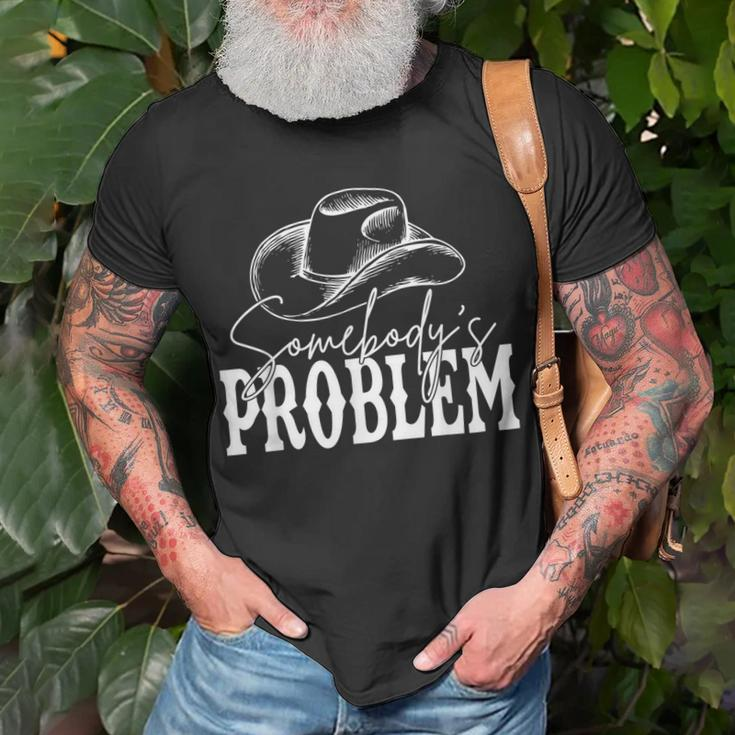 Somebodys Problem Western Country Cowboy Morgan Fan Unisex T-Shirt Gifts for Old Men
