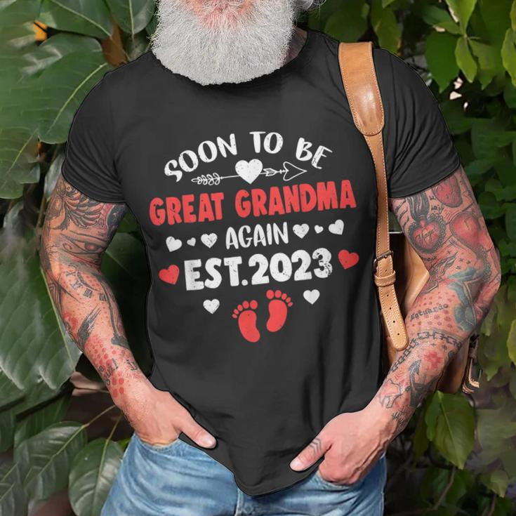 Soon To Be Great Grandma Again 2023 Promoted To Mom Unisex T-Shirt Gifts for Old Men