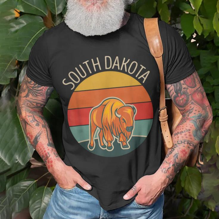 South Dakota Badlands Road Trip Buffalo Bison Vintage Unisex T-Shirt Gifts for Old Men