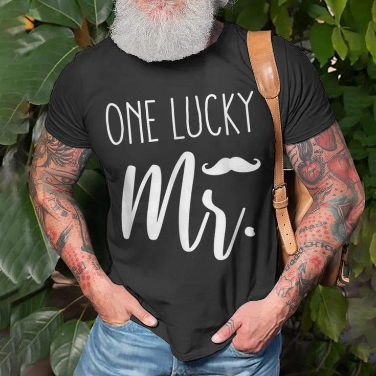 St Patricks Day Couples Matching One Lucky Mr T-Shirt Gifts for Old Men