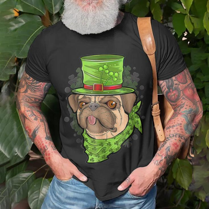 St Patricks Day Pug Puppy Dog Lover Dog T-Shirt Gifts for Old Men