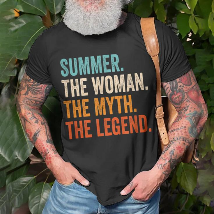 Summer The Woman The Myth The Legend First Name Summer Unisex T-Shirt Gifts for Old Men