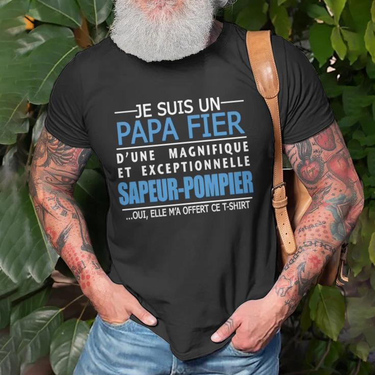 T-Shirt Pompier Fier Papa Dune Sapeur-Pompier T-Shirt Geschenke für alte Männer