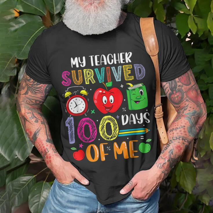 My Teacher Survived 100 Days Of Me Kids Teacher Cute T-Shirt Gifts for Old Men