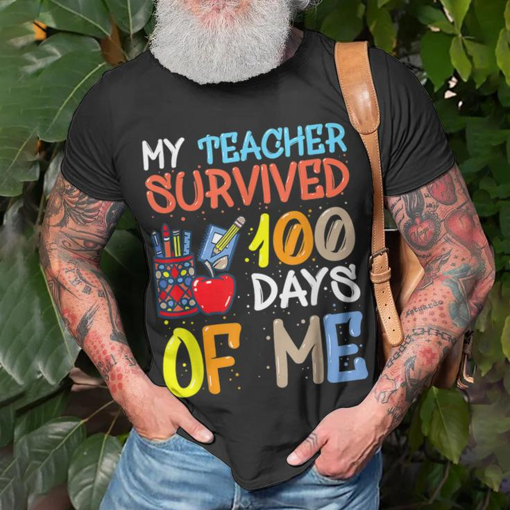 My Teacher Survived 100 Days Of Me School Boys Girls T-Shirt Gifts for Old Men