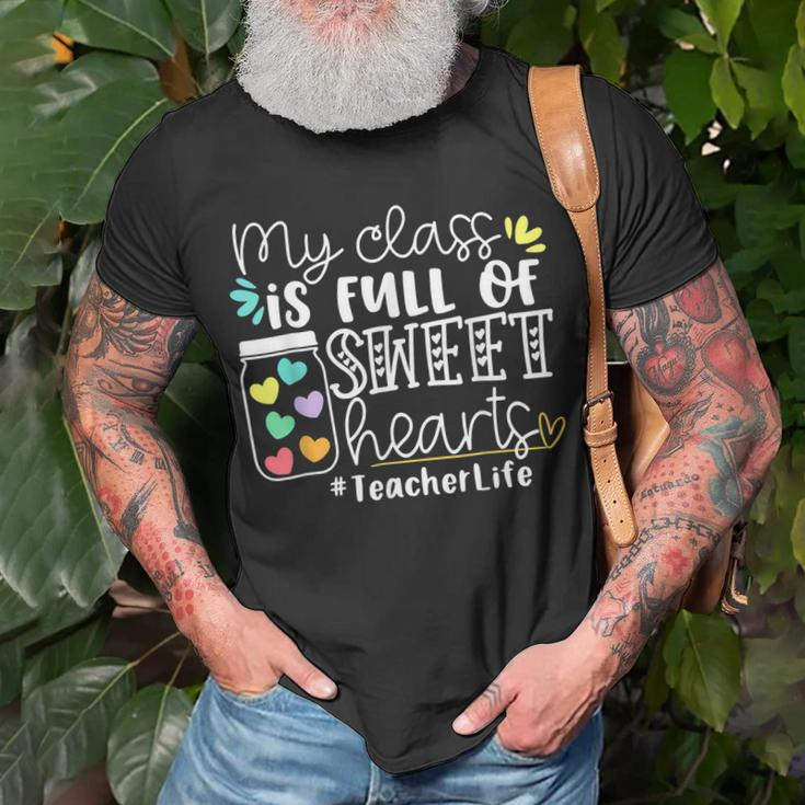 Teacher Valentines Day My Class Is Full Of Sweethearts V4 T-Shirt Gifts for Old Men