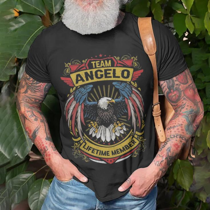 Team Angelo Lifetime Member Angelo Last Name Unisex T-Shirt Gifts for Old Men