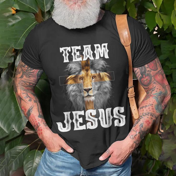 Team Jesus Lion Judah Jesus Cross Lovers Christian Faith T-Shirt Gifts for Old Men