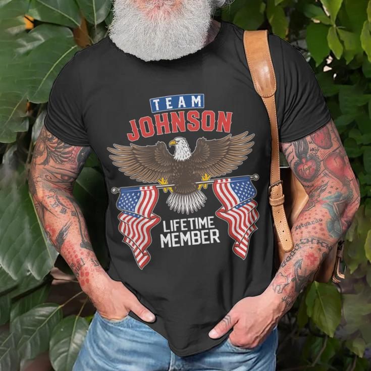 Team Johnson Lifetime Member Us Flag T-Shirt Gifts for Old Men