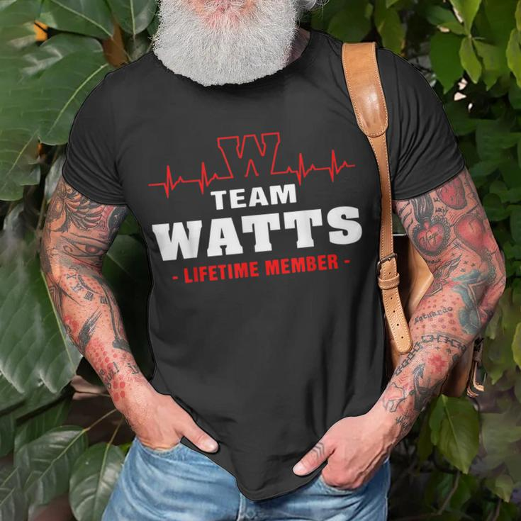 Team Watts Lifetime Member Surname Last Name Gift Unisex T-Shirt Gifts for Old Men