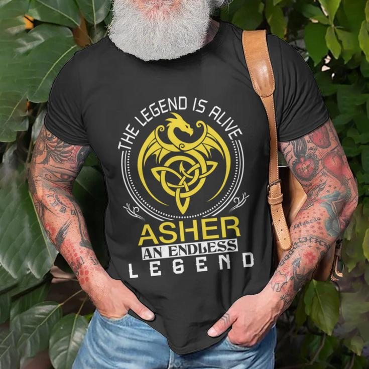 The Legend Is Alive Asher Family Name Unisex T-Shirt Gifts for Old Men