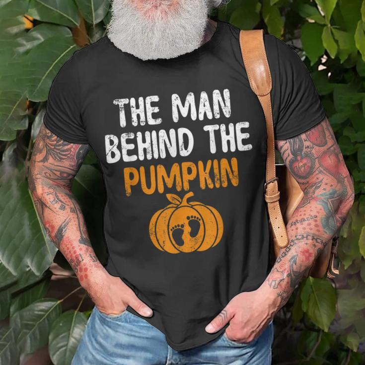 The Man Behind The Pumpkin Pregnancy Halloween New Dad Unisex T-Shirt Gifts for Old Men
