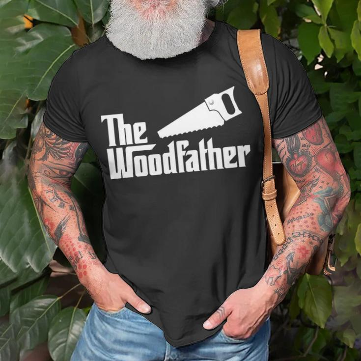 The Woodfather Woodworking Carpenter Dad Unisex T-Shirt Gifts for Old Men