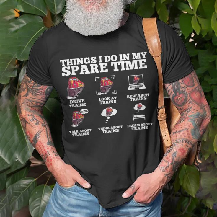 Things I Do In My Spare Time - Train Lover T-shirt Gifts for Old Men