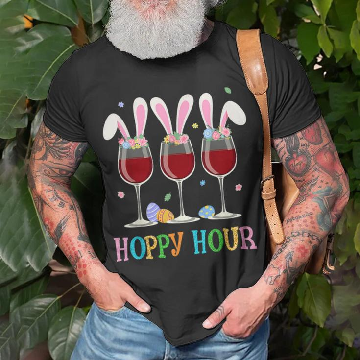 Three Wine Glasses Easter Drinking Bunny Ears Drink Up Women Unisex T-Shirt Gifts for Old Men