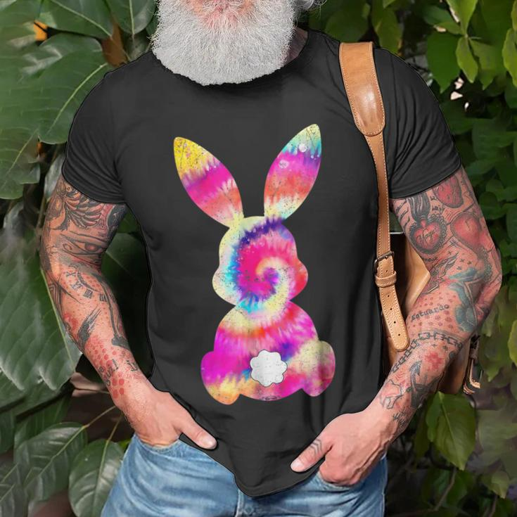 Tie Dye Bunny Rabbit Happy Easter Day Eggs Hunting Outfit Unisex T-Shirt Gifts for Old Men