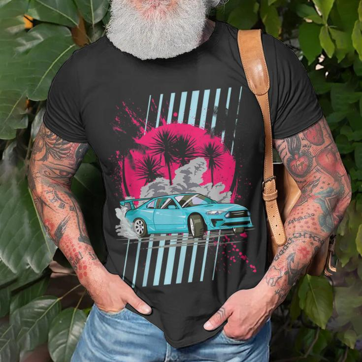 Tuner Drift Jdm Car Retro Drifting Racecar Retrowave Car Unisex T-Shirt Gifts for Old Men