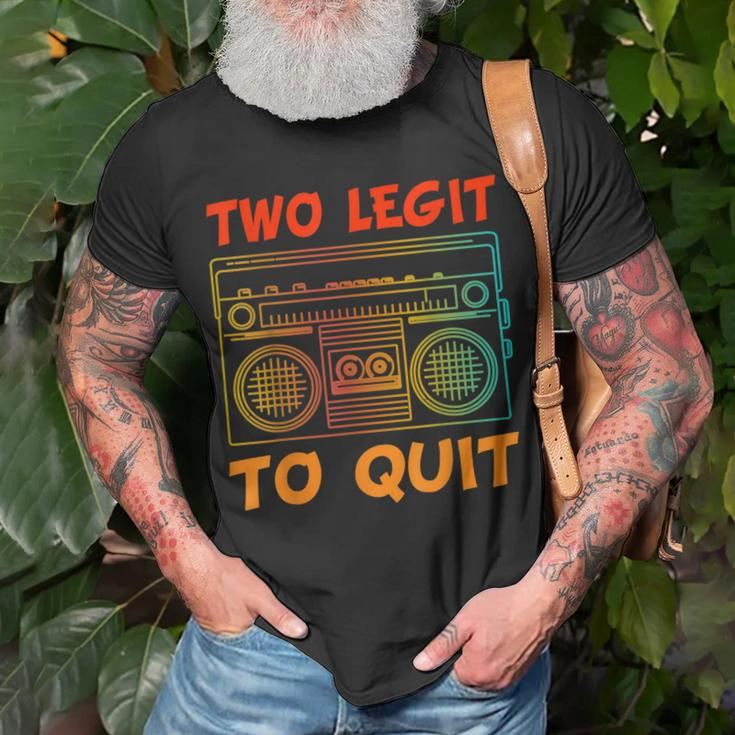 Two Legit To Quit Funny Hip Hop Theme 2Nd Birthday Costume Unisex T-Shirt Gifts for Old Men