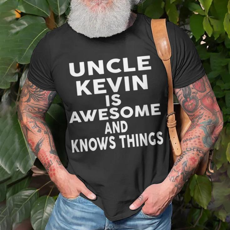 Uncle Kevin Is Awesome And Knows Things Kevin T-Shirt Gifts for Old Men