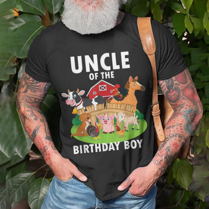 Uncle Of The Birthday Boy Farm Animals Matching Farm Theme Gift For Mens Unisex T-Shirt Gifts for Old Men