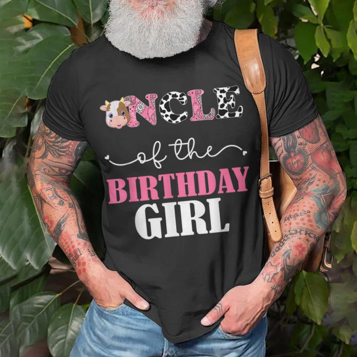 Uncle Of The Birthday For Girl Cow Farm 1St Birthday Cow Unisex T-Shirt Gifts for Old Men