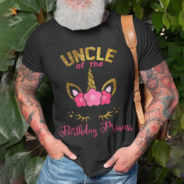 Uncle Of The Birthday Princess Floral Unicorn Unisex T-Shirt Gifts for Old Men