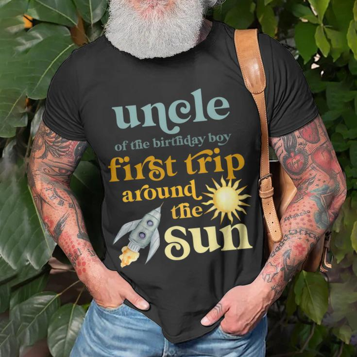 Uncle Outer Space 1St Birthday First Trip Around The Sun Gift For Mens Unisex T-Shirt Gifts for Old Men