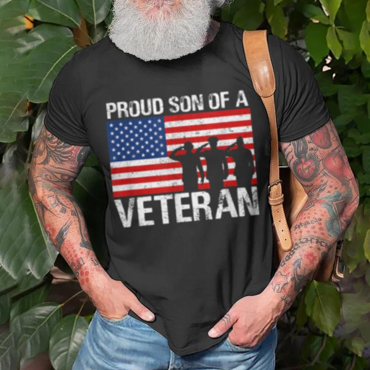 Usa United States Military Family Proud Son Of A Veteran T-Shirt Gifts for Old Men
