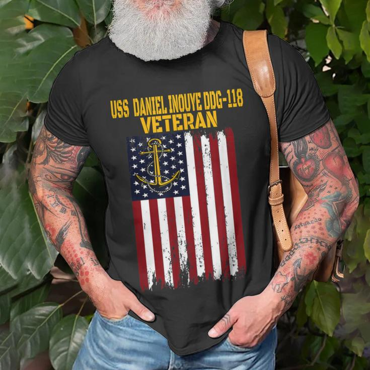 Uss Daniel Inouye Ddg-118 Destroyer Veterans Day Fathers Day T-Shirt Gifts for Old Men