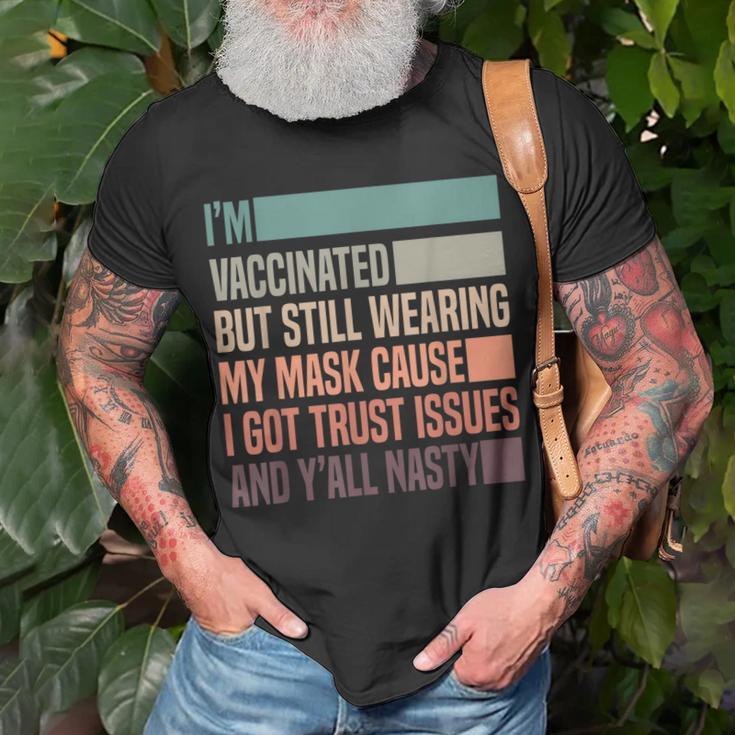 Mens Vaccinated Masked For Men Joke Get Vaccinated T-shirt Gifts for Old Men
