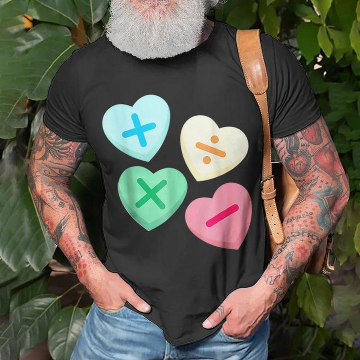 Valentines Day Hearts With Math Symbols T-Shirt Gifts for Old Men