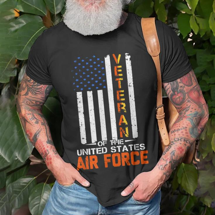 Veteran Of The United States Air Force Usaf Retro Us Flag T-Shirt Gifts for Old Men