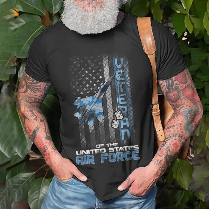 Veteran Of The United States Us Air Force American Usaf Flag T-Shirt Gifts for Old Men